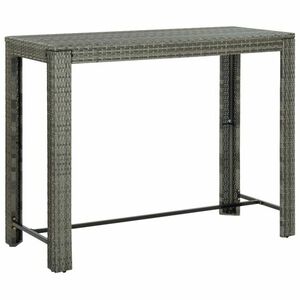 vidaXL szürke polyrattan kerti bárasztal 140, 5 x 60, 5 x 110, 5 cm kép