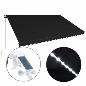 vidaXL antracitszürke szélérzékelős és LED-es napellenző 500 x 300 cm kép