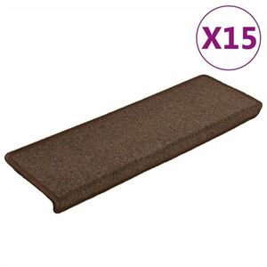 vidaXL 15 db barna lépcsőszőnyeg 65x21x4 cm kép