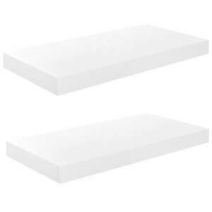 vidaXL 2 db magasfényű fehér MDF lebegő fali polc 50 x 23 x 3, 8 cm kép