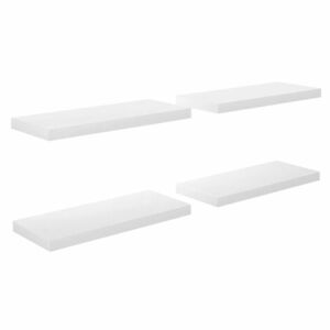 vidaXL 4 db magasfényű fehér MDF lebegő fali polc 60 x 23, 5 x 3, 8 cm kép