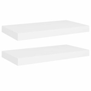 vidaXL 2 db fehér MDF lebegő fali polc 50 x 23 x 3, 8 cm kép