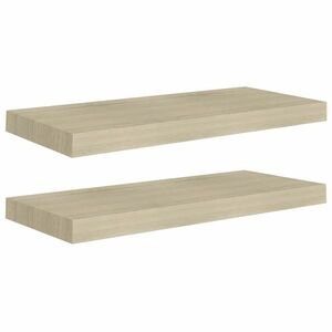 vidaXL 2 db tölgyszínű MDF lebegő fali polc 60 x 23, 5 x 3, 8 cm kép