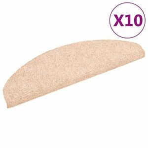 vidaXL 10 db barna tűlyukasztott öntapadó lépcsőszőnyeg 65 x 21 x 4 cm kép