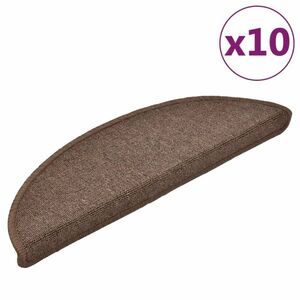 vidaXL 10 db kávébarna lépcsőszőnyeg 56x17x3 cm kép