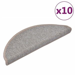 vidaXL 10 db világosbarna lépcsőszőnyeg 65x24x4 cm kép