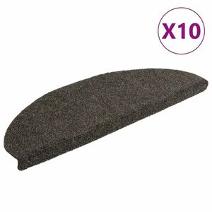 vidaXL 10 db antracit tűlyukasztott öntapadó lépcsővédő 65 x 21 x 4 cm kép