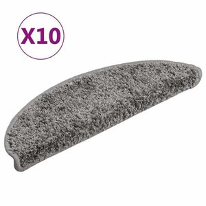 vidaXL 10 db szürke lépcsőszőnyeg 56 x 17 x 3 cm kép