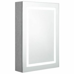 vidaXL betonszürke LED-es tükrös fürdőszobaszekrény 50 x 13 x 70 cm kép