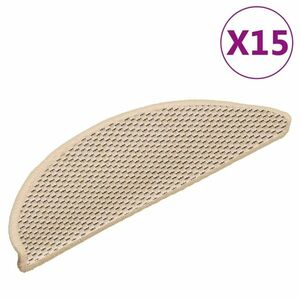 vidaXL 15 db szizál hatású berber öntapadó lépcsőszőnyeg 56x17x3 cm kép