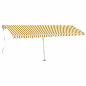 vidaXL sárga-fehér automata póznás napellenző 600 x 300 cm kép