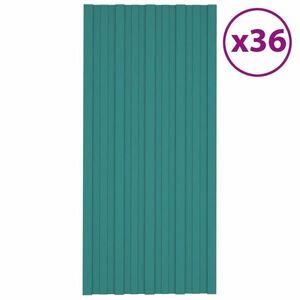 vidaXL 36 db zöld horganyzott acél tetőpanel 100 x 45 cm kép