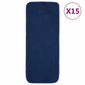 vidaXL 15 db sötétkék négyszögű csúszásmentes lépcsőszőnyeg 60 x 25 cm kép