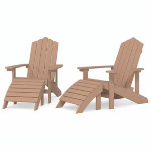 vidaXL 2 db barna HDPE kerti adirondack szék lábtartóval kép