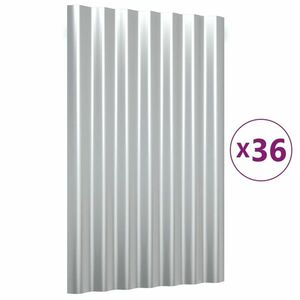 vidaXL 12 db ezüst porszórt acél tetőpanel 60x36 cm kép