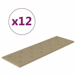 vidaXL 12 db kávészínű műbőr fali panel 90 x 30 cm 3, 24 m² kép