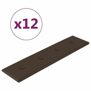 vidaXL 12 db barna műbőr fali panel 60 x 15 cm 1, 08 m² kép