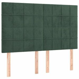 vidaXL 4 db sötétzöld bársony fejtámla 72 x 5 x 78/88 cm kép