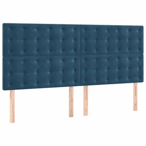 vidaXL 4 db sötétkék bársony fejtámla 90x5x78/88 cm kép