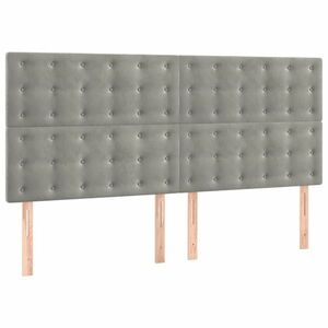 vidaXL 4 db világosszürke bársony fejtámla 100x5x78/88 cm kép