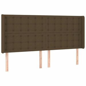 vidaXL sötétbarna szövet fejtámla szárnyakkal 203x16x118/128 cm kép