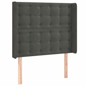 vidaXL sötétszürke bársony fejtámla szárnyakkal 93x16x118/128 cm kép