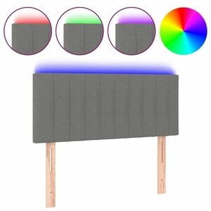 vidaXL sötétszürke szövet LED-es fejtámla 100x5x78/88 cm kép