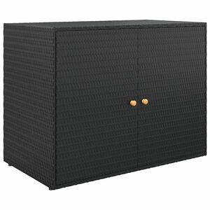 vidaXL fekete polyrattan kerti tárolószekrény 100 x 55, 5 x 80 cm kép