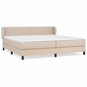 vidaXL cappuccino színű műbőr rugós ágy matraccal 200 x 200 cm kép