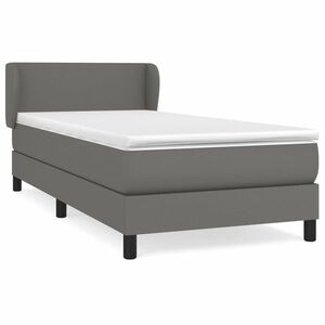 vidaXL szürke műbőr rugós ágy matraccal 90x190 cm kép