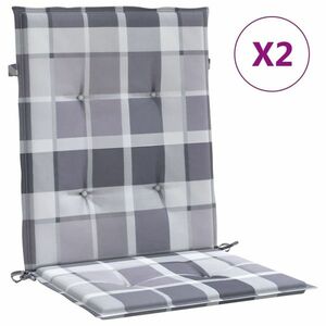 vidaXL 2 db szürke kockás oxford szövet háttámlás székpárna 100x50x3cm kép