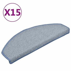 vidaXL 15 db világosszürke és kék lépcsőszőnyeg 65 x 24 x 4 cm kép