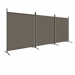 vidaXL 3 paneles antracitszürke szövet térelválasztó 525x180 cm kép