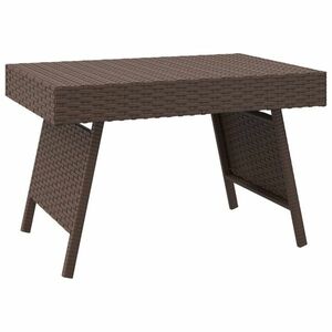 vidaXL barna összecsukható polyrattan kisasztal 60 x 40 x 38 cm kép