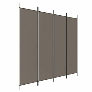 vidaXL 4 paneles antracitszürke szövet térelválasztó 200x220 cm kép