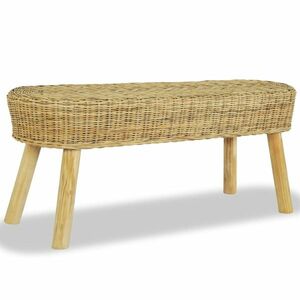 vidaXL előszoba pad természetes rattanból 110 x 35 x 45 cm kép