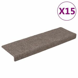 vidaXL 15db tűvel lyuggatott puncsszínű szövet lépcsőszőnyeg 65x21x4cm kép