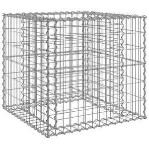 vidaXL ezüst horganyzott vas gabion kosár 70 x 70 x 65 cm kép