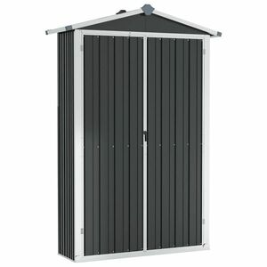 vidaXL antracitszürke horganyzott acél kerti fészer 116x45x175 cm kép