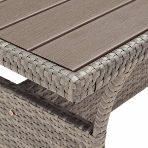 vidaXL szürke polyrattan kerti asztal 120 x 70 x 66 cm kép