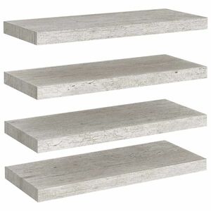 vidaXL 4 db betonszürke MDF lebegő fali polc 60 x 23, 5 x 3, 8 cm kép