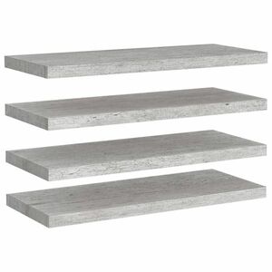 vidaXL 4 db betonszürke MDF lebegő fali polc 80 x 23, 5 x 3, 8 cm kép