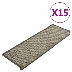 vidaXL 15 db szürke-bézs öntapadó lépcsőszőnyeg 65x21x4 cm kép