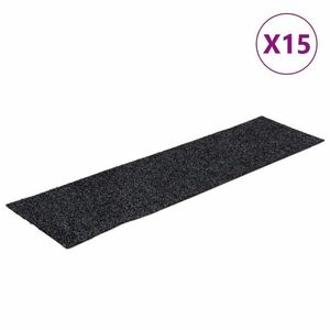 vidaXL 15 db szürke négyszögletes öntapadó lépcsőszőnyeg 76x20cm kép