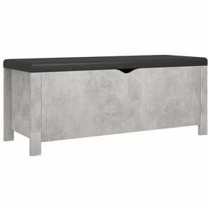 vidaXL betonszürke szerelt fa tárolódoboz párnával 105 x 40 x 45 cm kép