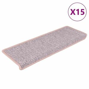 vidaXL 15 db szizál hatású piros öntapadó lépcsőszőnyeg 65x21x4 cm kép