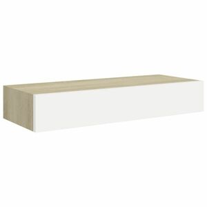 vidaXL tölgyszínű és fehér MDF fiókos fali polc 60 x 23, 5 x 10 cm kép