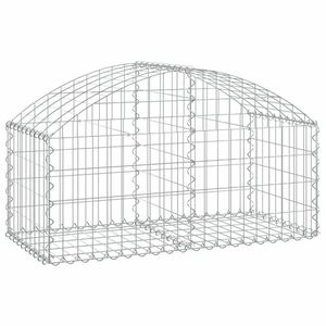 vidaXL íves horganyzott vas gabion kosár 100x50x40/60 cm kép