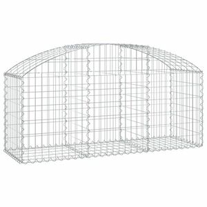 vidaXL íves horganyzott vas gabion kosár 150x50x60/80 cm kép