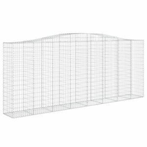 vidaXL íves horganyzott vas gabion kosár 400x50x160/180 cm kép